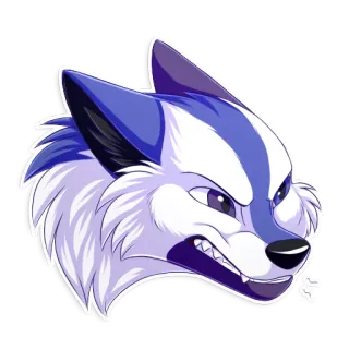 🤬 78c4ae8b loup, animal, autocollant, poilu, en colère, dessin animé telegram sticker