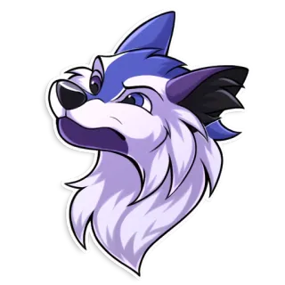 😠 8f220ca8 loup, animal, dessin animé, autocollant, mascotte, furry telegram sticker