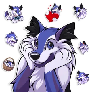 💘 90f4124f PB loup, sticker, dessin animé, animal telegram sticker