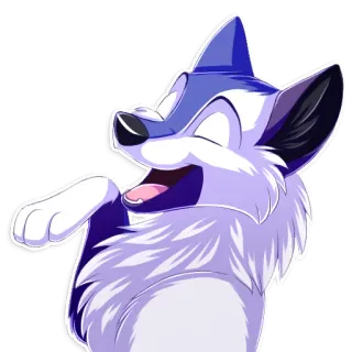 😂 91c501c3 loup, dessin animé, animal, mignon, poilu telegram sticker