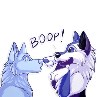 😋 92997740 BOOP! loup, boop, animal, dessin animé, autocollant, mignon telegram sticker