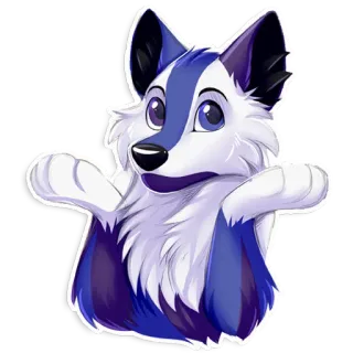 😋 98fcd7a6 loup, chien, poilu, animal, mignon, dessin animé telegram sticker