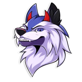😈 a5d68fb8 loup, furry, sticker, dessin animé, animal, personnage telegram sticker