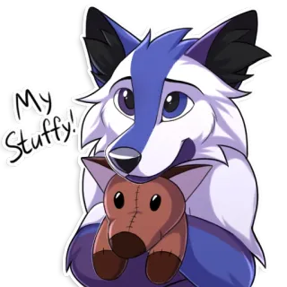 🐶 a6f16102 My Stuffy! Furry, Loup, Animal, Peluche, Mignon telegram sticker
