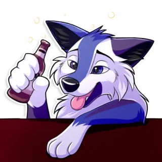 🍸 a76c6d15 chien, bière, boire, dessin animé telegram sticker