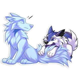 😋 b8fb214b loup, animaux, canin, dessin animé, autocollant telegram sticker