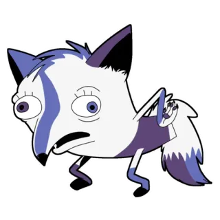 🖕 bf21c8c3 renard, animal, dessin animé, doigt d'honneur telegram sticker