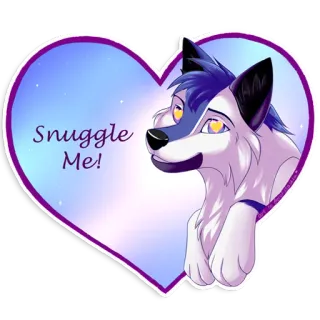 😋 c5e5046a Snuggle Me! Loup, Coeur, Mignon, Fourrure, Câlin, Amour telegram sticker
