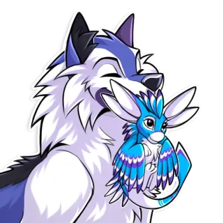 👐 cc819011 animal, loup, créature, mignon, dessin animé, amitié telegram sticker