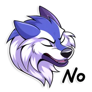 🙅‍♂ dae096bd No loup, dessin animé, animal, autocollant telegram sticker