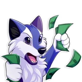 💰 dcff0ec6 argent, cash, chien, loup, riche, finance, succès telegram sticker