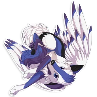 😇 dd45149d renard, ailes, animal, poilu, renard ailé, illustration telegram sticker