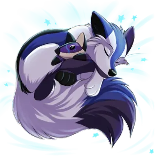 😋 e1e61f9f renard, animal, mignon, sommeil, poilu, dessin animé telegram sticker