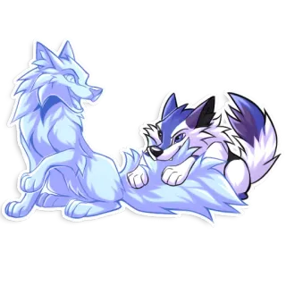 🍴 f2f7241a loups, dessin animé, animaux, autocollant telegram sticker