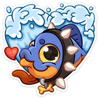 ❤ 4413ab98 peixe, coração, desenho animado, animal, fofo, adesivo telegram sticker