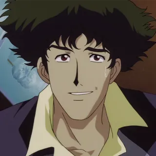 🚬 107c8a2e Spike Spiegel Cowboy Bebop Spike Spiegel, Cowboy Bebop, Anime, Anime anni '90, Western spaziale whatsapp sticker