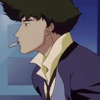 🚬 773c3249 Spike Spiegel Cowboy Bebop Spike Spiegel, Cowboy Bebop, Anime, Fumo, Sigaretta whatsapp sticker