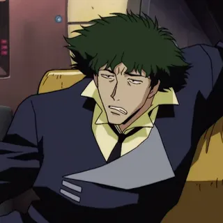 🚬 8b1449a6 Spike Spiegel Cowboy Bebop Anime, Cowboy Bebop, Spike Spiegel, Cartone animato, Serie TV, Personaggio, Western spaziale, Anime retrò whatsapp sticker