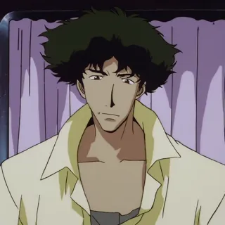 🚬 8ff42af7 Spike Spiegel Cowboy Bebop Anime, Cowboy Bebop, Spike Spiegel, Personaggio, Cartone animato, Western spaziale whatsapp sticker
