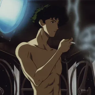 🚬 98c18227 Spike Spiegel Cowboy Bebop Anime, Fumo, Addominali, Cowboy Bebop, Spike Spiegel, Personaggio, Retro, Manga whatsapp sticker