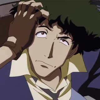 🚬 a75b9588 Spike Spiegel Cowboy Bebop Anime, Spike Spiegel, Cowboy Bebop, Serie TV, Personaggio, Anime anni '90, Cool, Retro whatsapp sticker