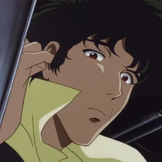 🚬 ec7a1dc7 Spike Spiegel Cowboy Bebop Anime, Cowboy Bebop, Spike Spiegel, Fantascienza, Personaggio, Televisione whatsapp sticker