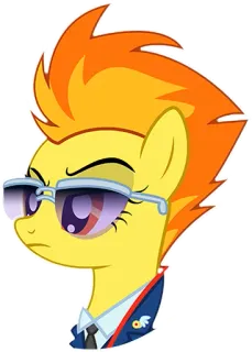 😒 27a50ca7 pony, sunglasses, character, cartoon, animal, equine telegram sticker