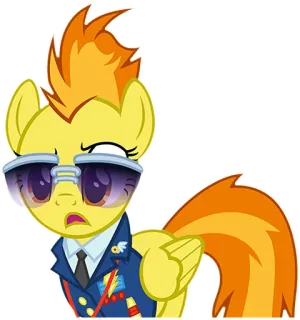 😧 3ec45efd Spitfire My Little Pony pony, cartoon, animal, sunglasses, Spitfire, My Little Pony telegram sticker