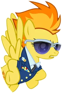 😒 55f517d9 Spitfire My Little Pony My Little Pony, Spitfire, cartoon, glasses, character, pegasus, animal telegram sticker