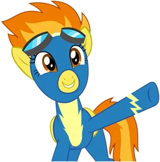 👋 877ec501 Soarin My Little Pony pony, cartoon, animal, blue, yellow, animated, friendship telegram sticker
