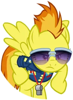 😠 8f33cdee pony, cartoon, glasses, yellow, animal telegram sticker