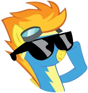 😎 95ae2947 pony, cartoon, sunglasses, cool, lightning, my little pony telegram sticker