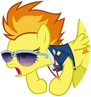 😤 9de467bf Spitfire My Little Pony Spitfire, My Little Pony, pony, cartoon, sunglasses, pegasus telegram sticker