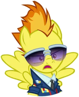 😡 d54b317b Spitfire My Little Pony pony, cartoon, animated, sunglasses, Spitfire, My Little Pony, character telegram sticker
