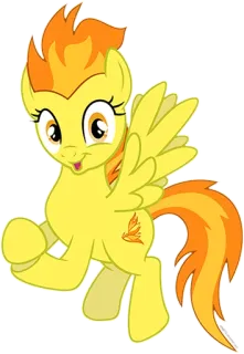 👏 d960252c pony, cartoon, animal, wings, yellow, fire telegram sticker
