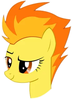 😏 e2ab62fb cartoon, pony, yellow, animal, orange hair, equine telegram sticker