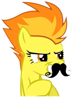 😈 e987f9be My Little Pony, cartoon, mustache, pony, animal, cute telegram sticker