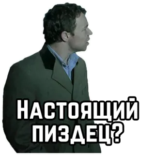 ☹️ a7adde38 НАСТОЯЩИЙ ПИЗДЕЦ? russisch, man, scheldwoord, beledigend, vraag telegram sticker