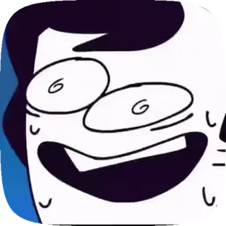 🥲 5fcd022d การ์ตูน, ตัวละคร, ใบหน้า, สีหน้า telegram sticker