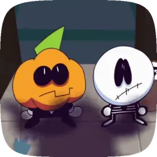 😕 d37fad18 Skid and Pump Spooky Month Spooky Month, Skid, Pump, ฮาโลวีน, การ์ตูน, แอนิเมชั่น telegram sticker