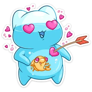 😍 e5402add 卡哇伊, 可爱, 爱, 心, 箭头, 动物 whatsapp sticker