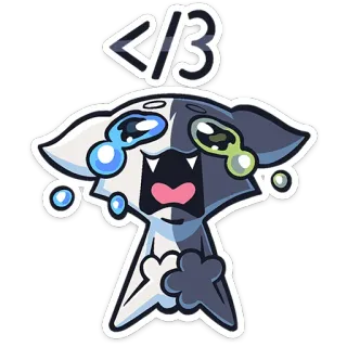 ⭐ 1cd21106 </3 chat, pleurer, triste, coeur brisé, dessin animé, autocollant telegram sticker