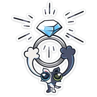 ⭐ 76139beb autocollant, doigt d'honneur, chien, diamant, offensant, geste telegram sticker