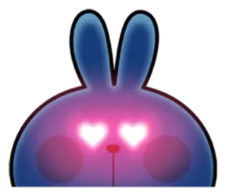 😍 2e18c01d thỏ, xanh dương, tình yêu, hoạt hình, mắt, trái tim, động vật telegram sticker
