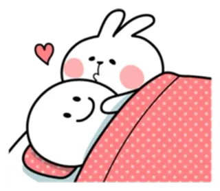 😘 4cd32fb5 thỏ, dễ thương, kawaii, tình yêu, cặp đôi, trái tim telegram sticker