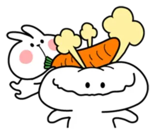 🤕 a02fa96f thỏ, cà rốt, dễ thương, hoạt hình, thức ăn, động vật, hài hước telegram sticker