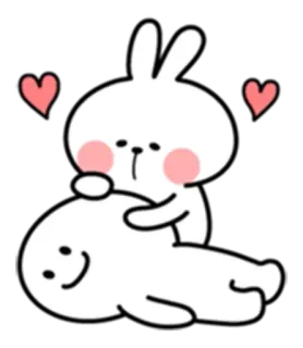 😍 c7bdc047 thỏ, thỏ, trái tim, dễ thương, yêu, hoạt hình telegram sticker