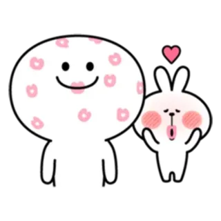 ✳️ 1d0ec538 Cartoon, Niedlich, Liebe, Hase, Blob, Sticker whatsapp sticker