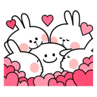 ✳️ 960fe71c Hase, Liebe, Herz, Süß, Cartoon whatsapp sticker