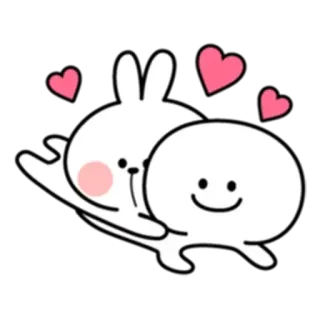 ✳️ e7b68b11 süß, Hase, Herz, Liebe, Zuneigung, Cartoon whatsapp sticker